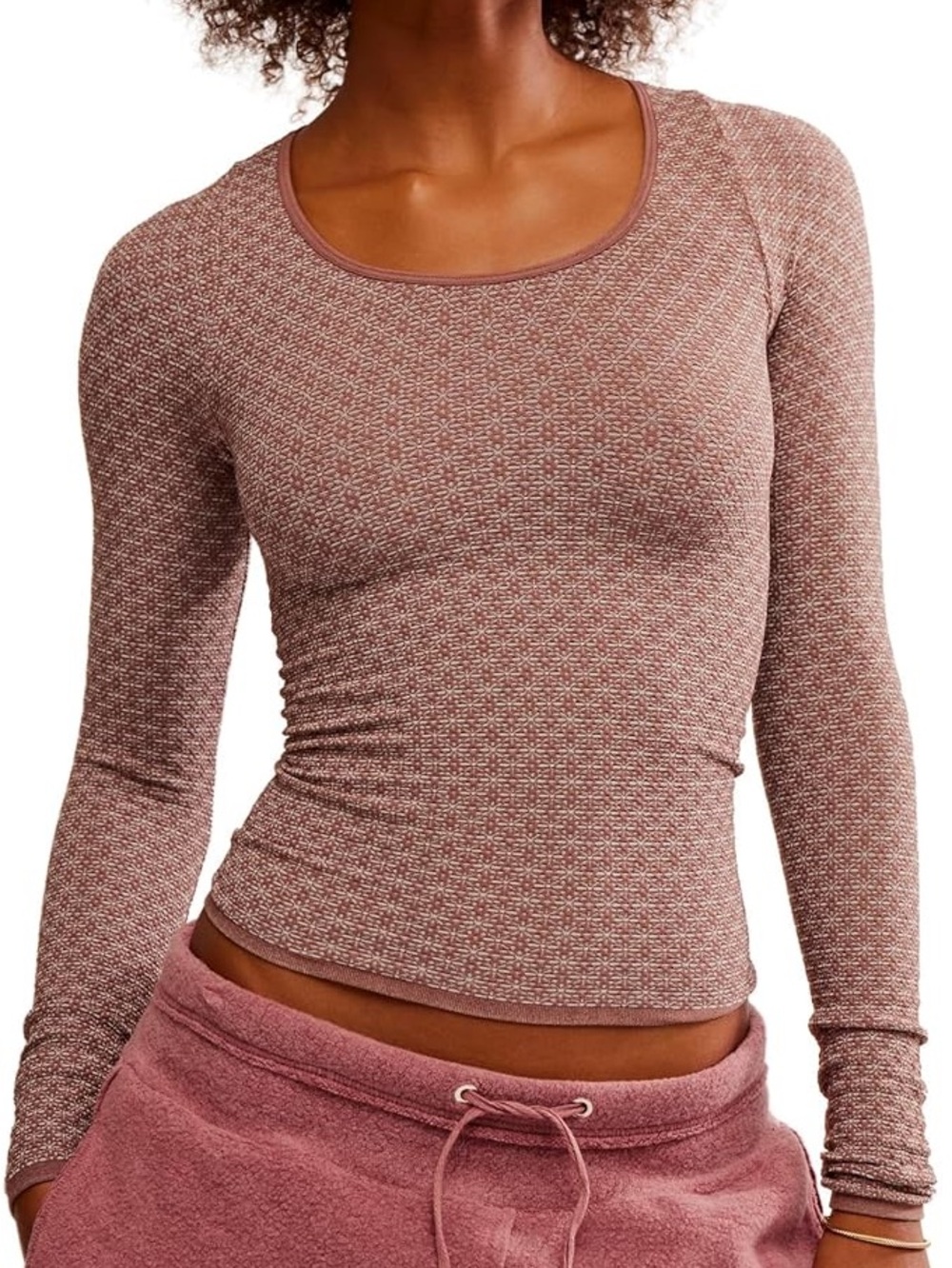 Free People Intimately‎ Long Sleeve Textured Top M/L
